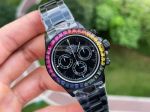 ROLEX Daytona Blaken Wrist DLC Coating Rainbow Bezel Black Watch